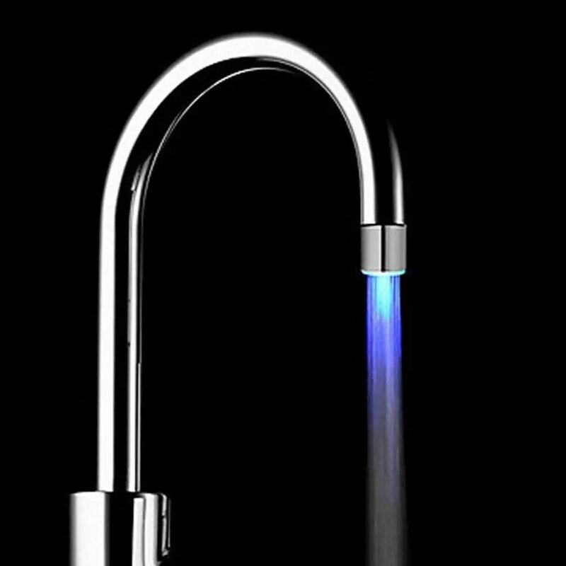 تضيء LED صنبور المياه تغيير توهج المطبخ دش الحنفية توفير المياه الجدة مضيئة صنبور فوهة رئيس الحمام ضوء