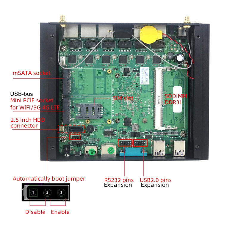 XCY أجهزة جدار الحماية كمبيوتر صغير إنتل كور i3-8145U 6x جيجابت إيثرنت WAN/LAN RS232 HDMI 4xUSB المؤسسة راوتر ل Pfsense