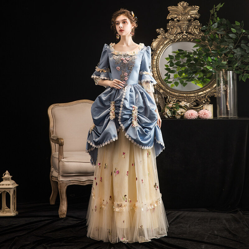 فستان سهرة من KEMAO عالي الجودة على شكل كرة روكوكو الباروك ماري انطوانت القرن 18th عصر النهضة التاريخي