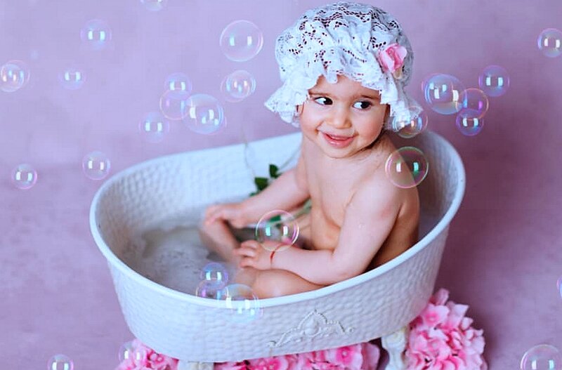 متعددة الوظائف يمكن ملء مع المياه الحديد حوض استحمام الوليد التصوير الدعائم اطلاق النار حوض استحمام الطفل القطن الدعامة الجميلة