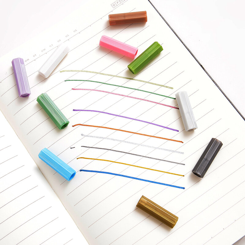 STA 10 ألوان معدنية قلم تحديد Crafts بها بنفسك سكرابوكينغ الحرف فرشاة لينة أقلام تلوين القلم
