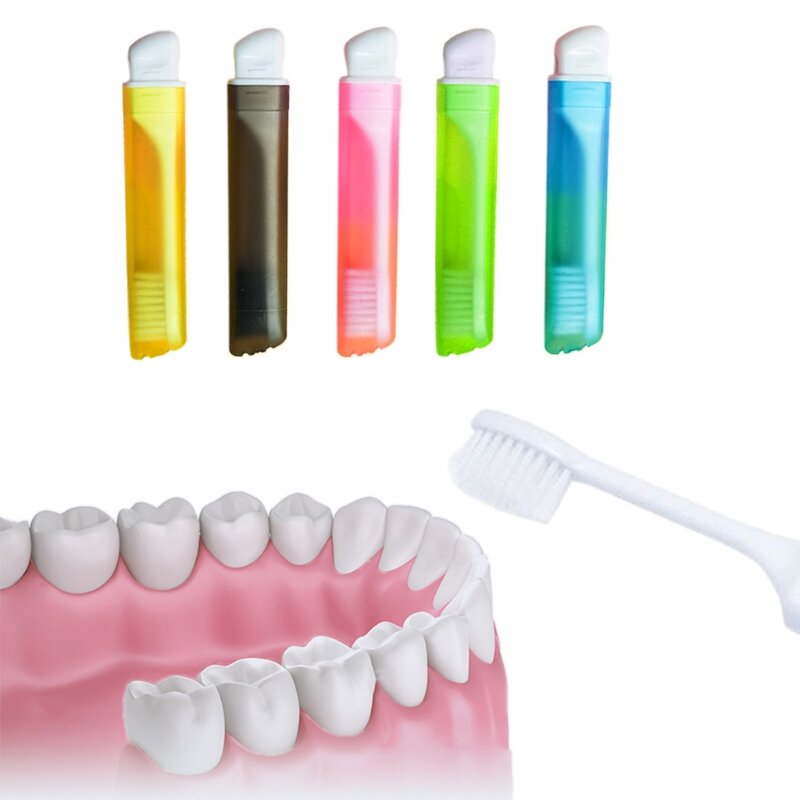Q1QD المحمولة للطي فرشاة الأسنان السفر فرشاة أسنان مجموعة الإبداعية أداة تنظيف الأسنان