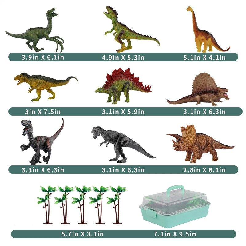 TEMI لعبة على شكل ديناصور الجوراسي دينو الحيوانات الغابة مجموعة minishape ديناصور الحفر للأطفال ألعاب تعليمية للبنين أطفال هدية