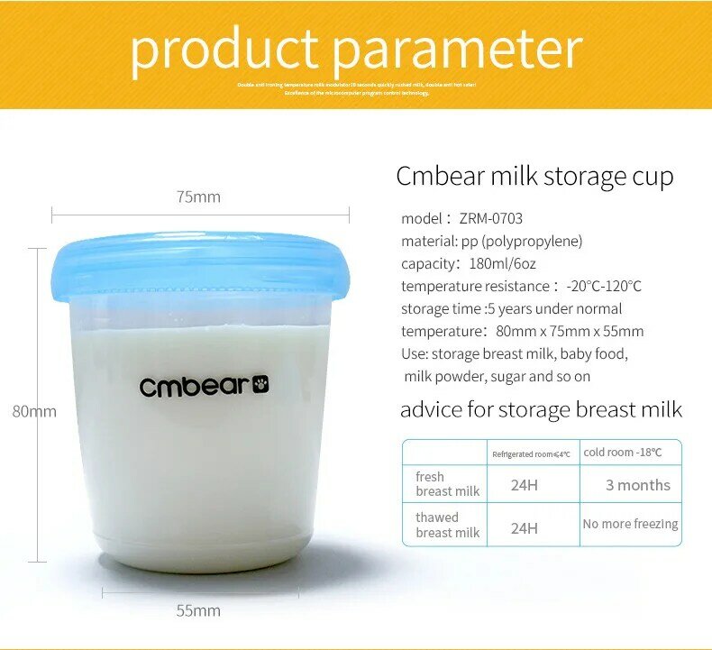 4 قطعة/مجموعة 180 مللي الثدي زجاجة تخزين الحليب واسعة الرقبة الرضع الوليد الغذاء الفريزر الطازجة كوب BPA