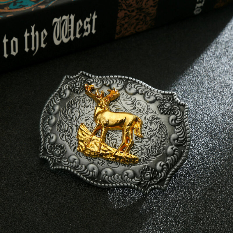 مشبك حزام من الفضة إلى الذهب ، إكسسوار شخصي ، رأس حيوان ، كلاسيكي ، ناعم ، للرجال