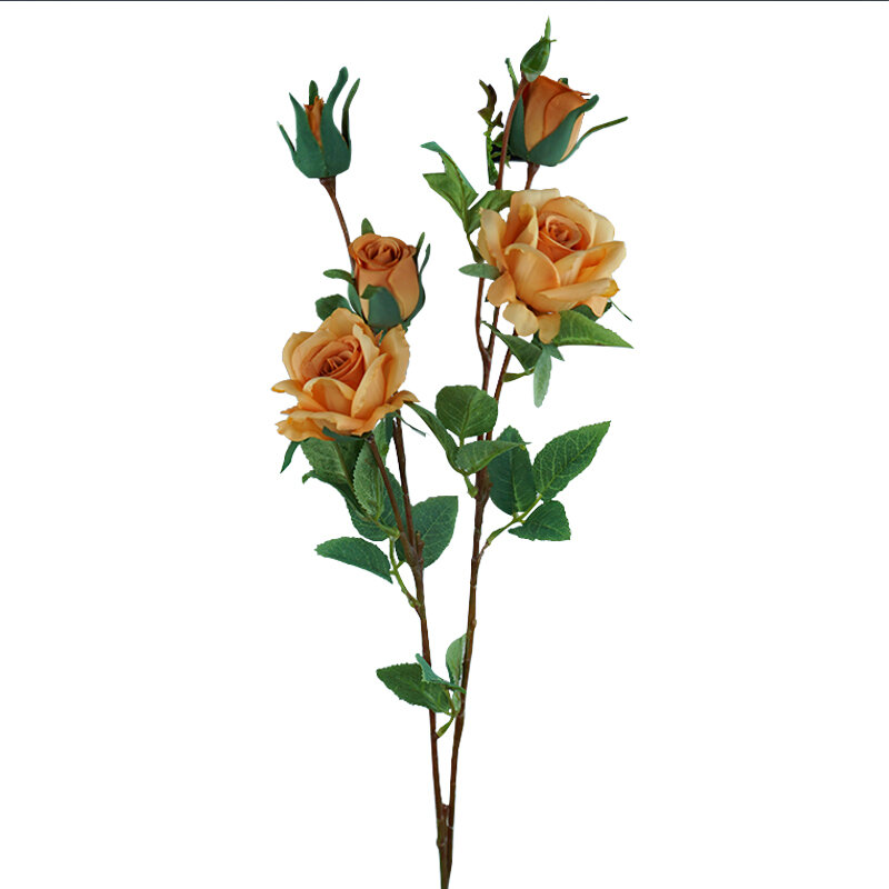 SunMade متعدد رئيس حالمة الورد فرع الحرير الزهور الاصطناعية الزفاف المنزل فلوريس الاصطناعي زينة عيد الميلاد لتقوم بها بنفسك