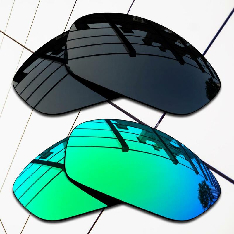 E.O.S 2 Pairs الأسود و الأخضر الزمردي الاستقطاب استبدال العدسات ل أوكلي عشرين XX 2012 النظارات الشمسية