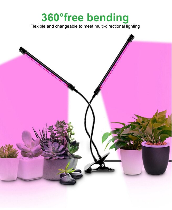 داخلي Phytolamp للنباتات الطيف الكامل Led تنمو ضوء USB تيمر صندوق كليب مصباح للنباتات الشتلات زهرة الدفيئة خيمة