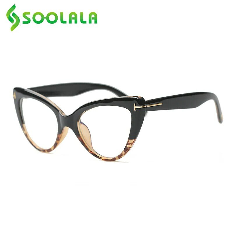 SOOLALA القط العين مكافحة الضوء الأزرق نظارات للقراءة النساء وصفة طبية الكمبيوتر نظارات إطار قارئ الإناث نظارات + 0.5 إلى 4.0