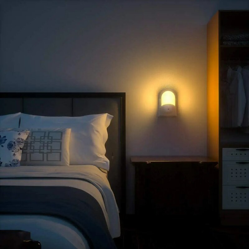 مصباح LED صغير يتم التحكم فيه بمستشعر ، ليلي ، لغرفة النوم ، مصباح بجانب السرير مع قابس الاتحاد الأوروبي/الولايات المتحدة/المملكة المتحدة ، مصباح نوم للأطفال