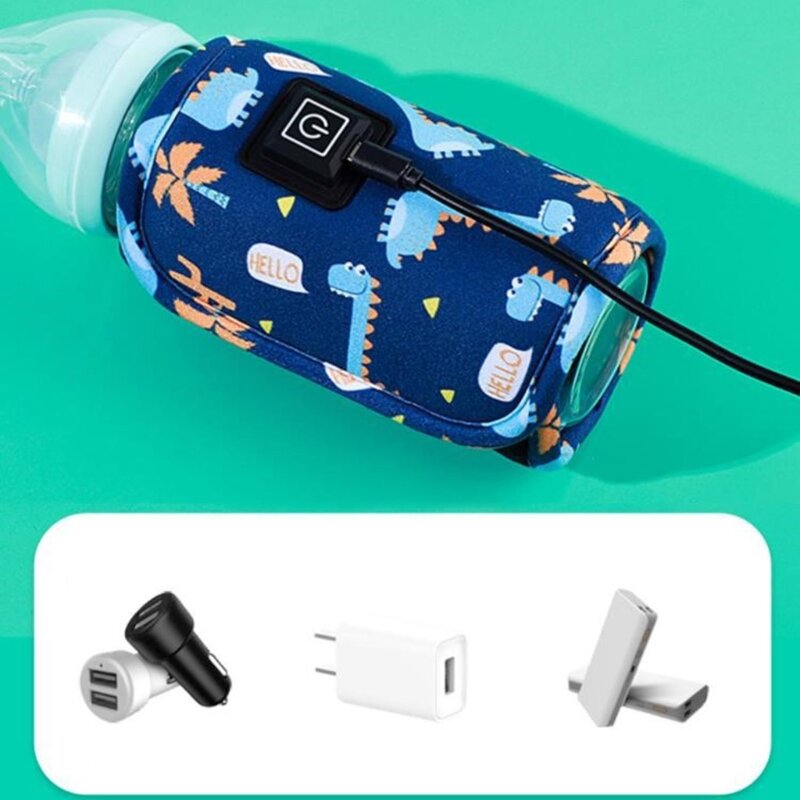 المحمولة USB مدفأة زجاجة الطفل السفر جهاز حفظ حرارة الحليب الرضع زجاجة تستخدم في الرضاعة غطاء ساخن العزل ترموستات الغذاء سخان