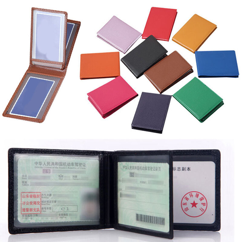 11 لون رخصة القيادة حامل بولي Leather الجلود على غطاء لسيارة وثائق القيادة الأعمال Id تمرير شهادة مجلد المحفظة