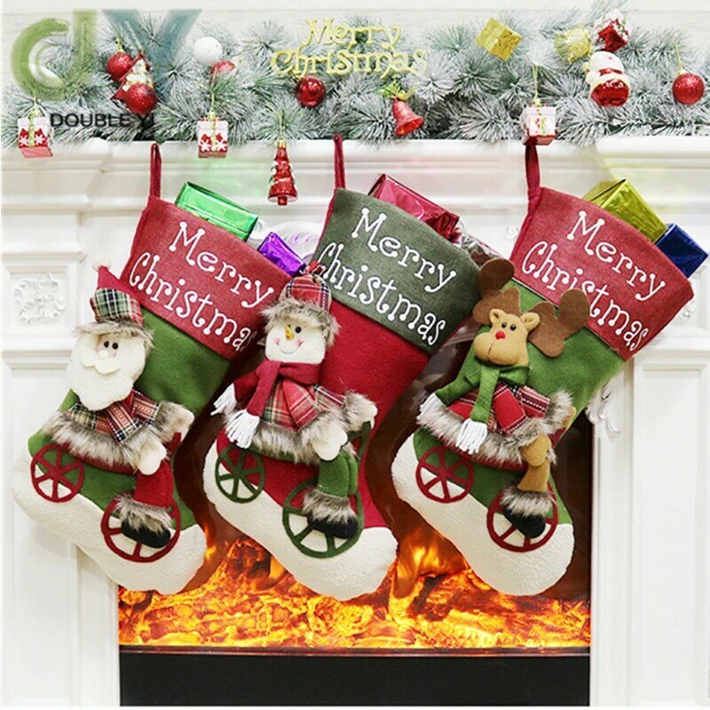 هدية الكريسماس الجوارب الحلي قلادة عيد الميلاد الجوارب حقيبة لطيف كاندي الجوارب
