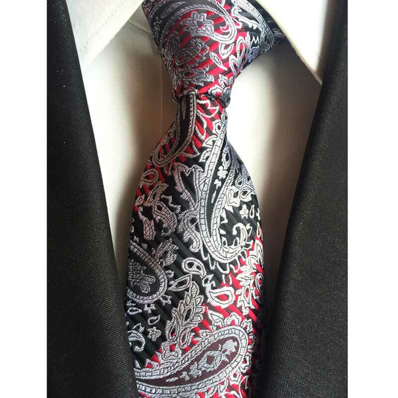 ربطة عنق رجالية فاخرة ، نمط بيزلي زهري ، 8 سنتيمتر ، زفاف ، منسوج من الجاكار ، حرير 100% ، إكسسوارات الحفلات