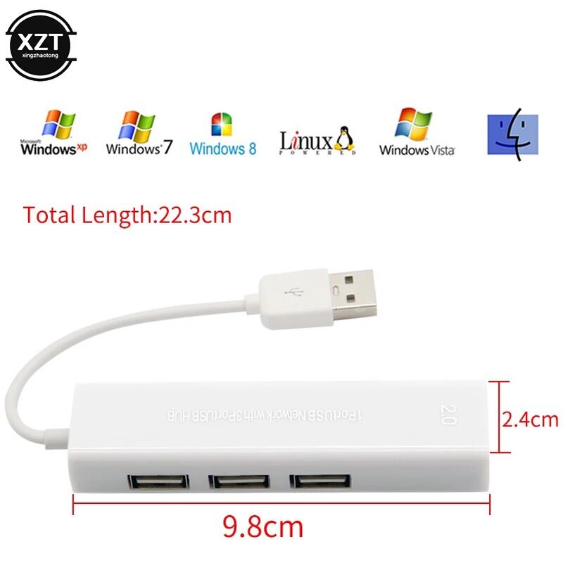 بطاقة شبكة إيثرنت USB 3 منافذ عالية السرعة USB 2.0 إلى RJ45 Hub 10/100 محول إيثرنت سائق مجاني USB Hub Lan لـ Macbook Win