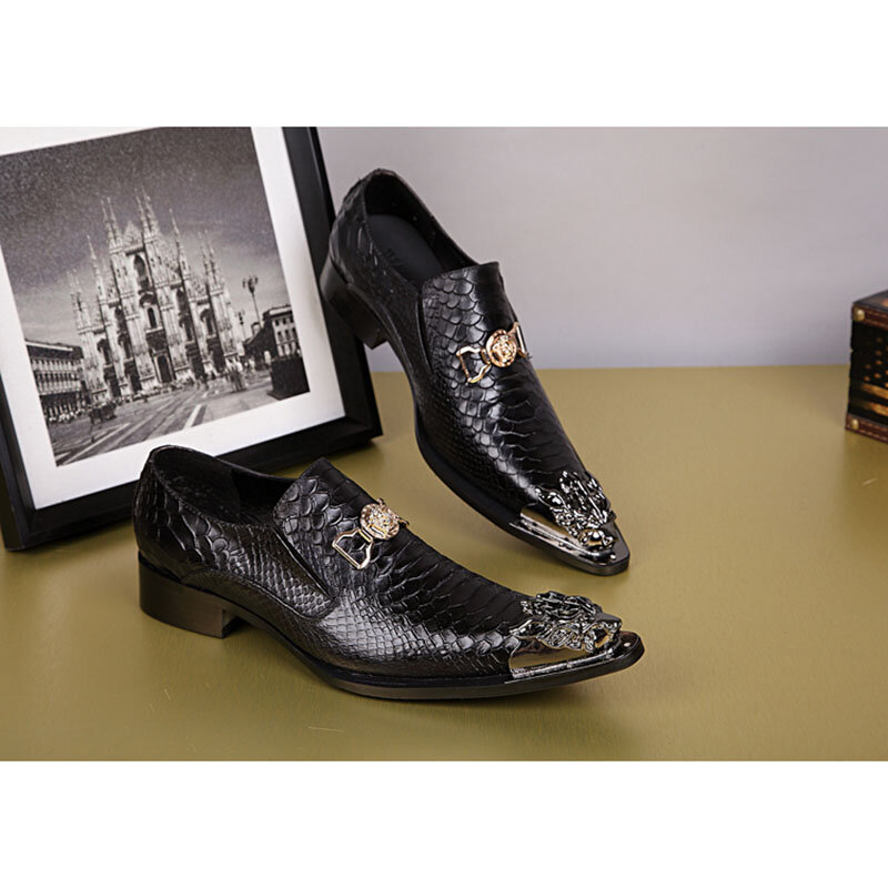 Batzuzhi-أحذية جلدية للرجال ، أحذية رسمية ، أحذية مصممة ، جلد طبيعي ، أعمال كبير حجم EU38-46! 3 ألوان!