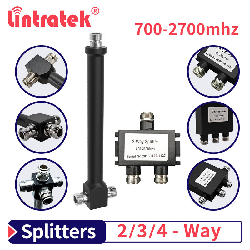 Lintratek 700/800-2700/2500mhz قوة Divrider 2/3/4 طريقة 2G 3G 4G السلطة الخائن ل إشارة الداعم مكرر هوائي N-أنثى