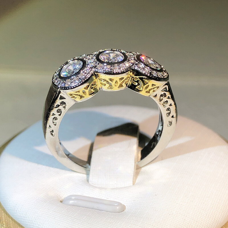 وصل حديثًا خواتم خطوبة زفاف AAAA + الزركون بحجر للنساء تصميم فاخر من الزركون الأبيض مجوهرات عصرية