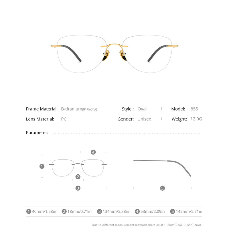 FONEX التيتانيوم النظارات الإطار الرجال 2021 جديد بدون إطار وصفة طبية مربع النظارات النساء فرملس قصر النظر النظارات البصرية 855