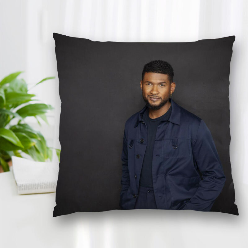 مخصص Usher المغني الممثل كيس وسادة البوليستر الزخرفية سادات سستة كيس وسادة غطاء وسادة مربع 40x40cm