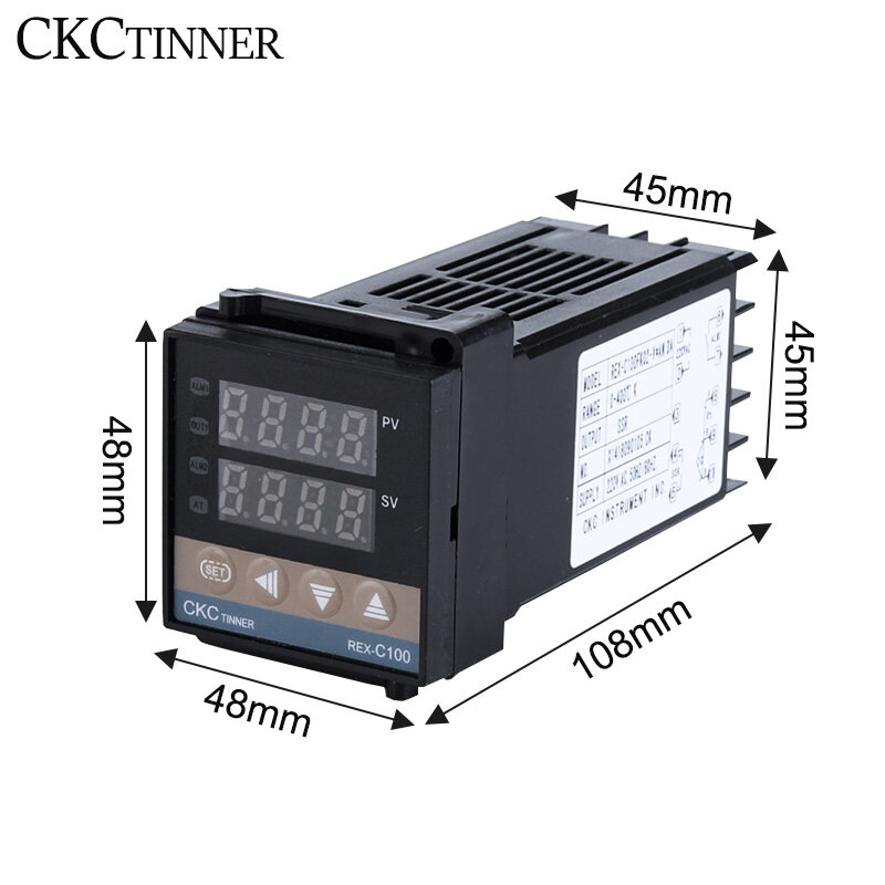 REX-C100 الرقمية RKC PID أداة تحكم في درجة الحرارة بالترموستات REX-C100 الرقمية/40A SSR التتابع/K الحرارية التحقيق/بالوعة الحرارة