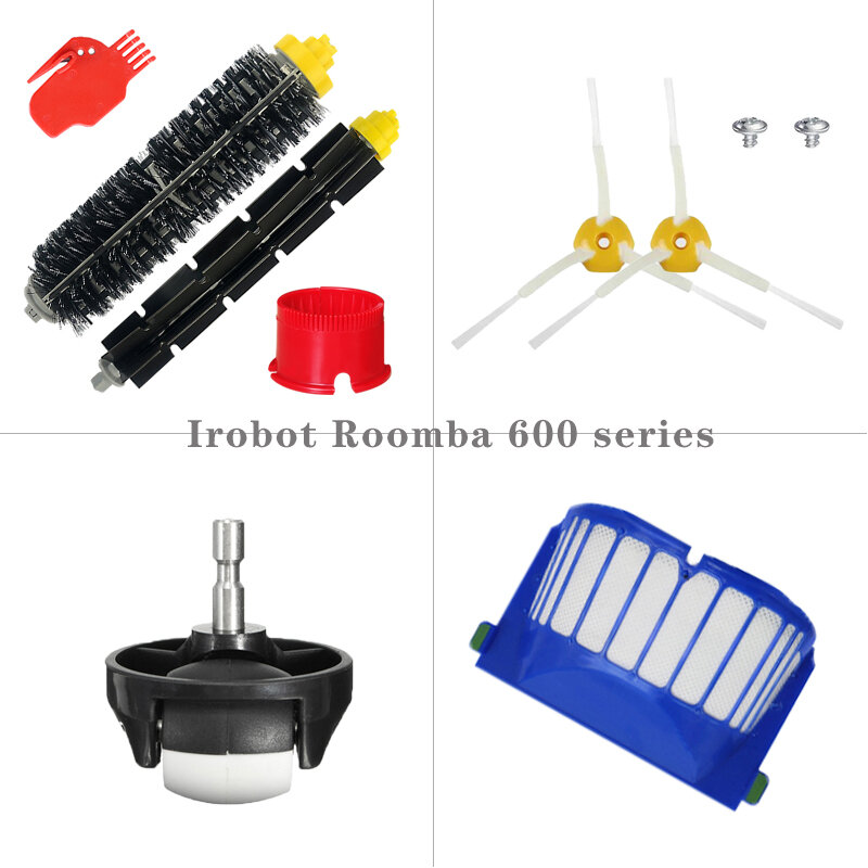 بديل ل iRobot Roomba 610 620 625 630 650 660 مكنسة كهربائية فلتر Hepa فرشاة رئيسية عجلة فرشاة جانبية قطع غيار