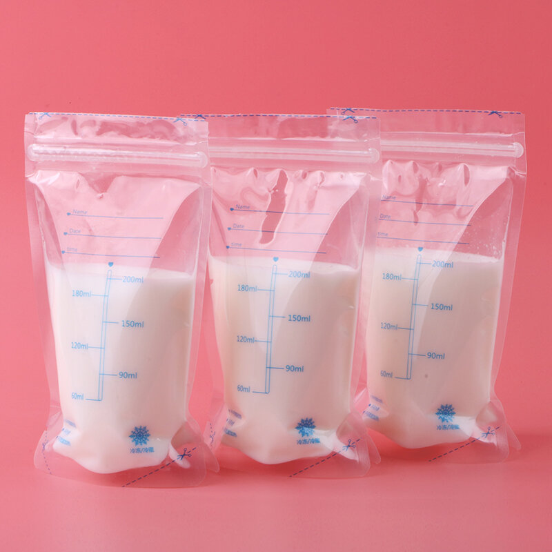 30/60/90 قطعة/حقيبة 200 مللي أكياس فريزر الحليب الطفل الغذاء تخزين حقيبة تخزين حليب الأم BPA الحرة الطفل آمنة تغذية أكياس تغذية