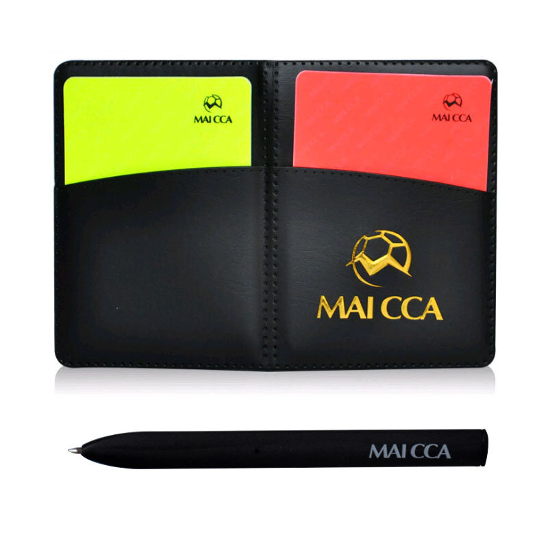 MAICCA كرة القدم صافرة المحفظة الحكم حقيبة عملة بطاقات المهنية لكرة القدم العلم الكرة قياس الضغط عدة الرياضة مباراة المعدات