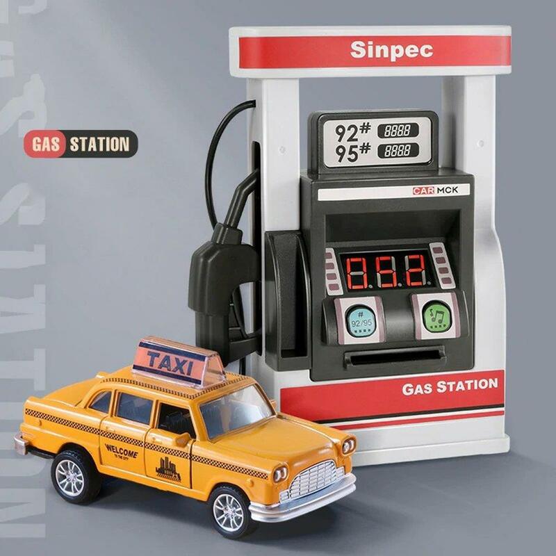 محطة وقود الأطفال لعبة محاكاة سيارة تمرير بطاقة التلقائي موزع الغاز إيقاع اللعب منزل يتحدث المشهد لعبة