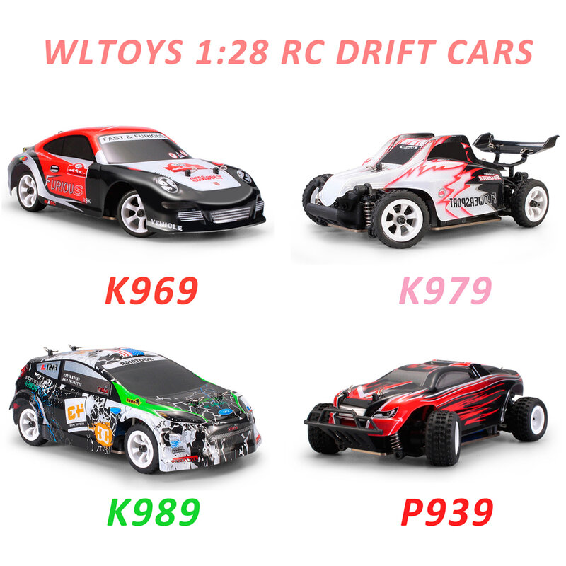 30 KM/H RC Wltoys 1:28 RTR RC سيارة 2.4G 4WD 4 قنوات الانجراف سيارة سباق سيارة K969/K989 للاختيار التحكم عن بعد سيارة