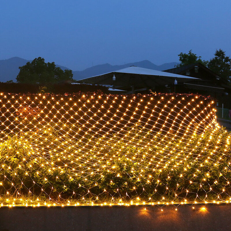 3*2 متر 192LED صافي مصباح عيد الميلاد جارلاند سلسلة أضواء الصيد صافي شبكة الجنية حديقة أضواء حفل زفاف شجرة عيد الميلاد الستار أضواء