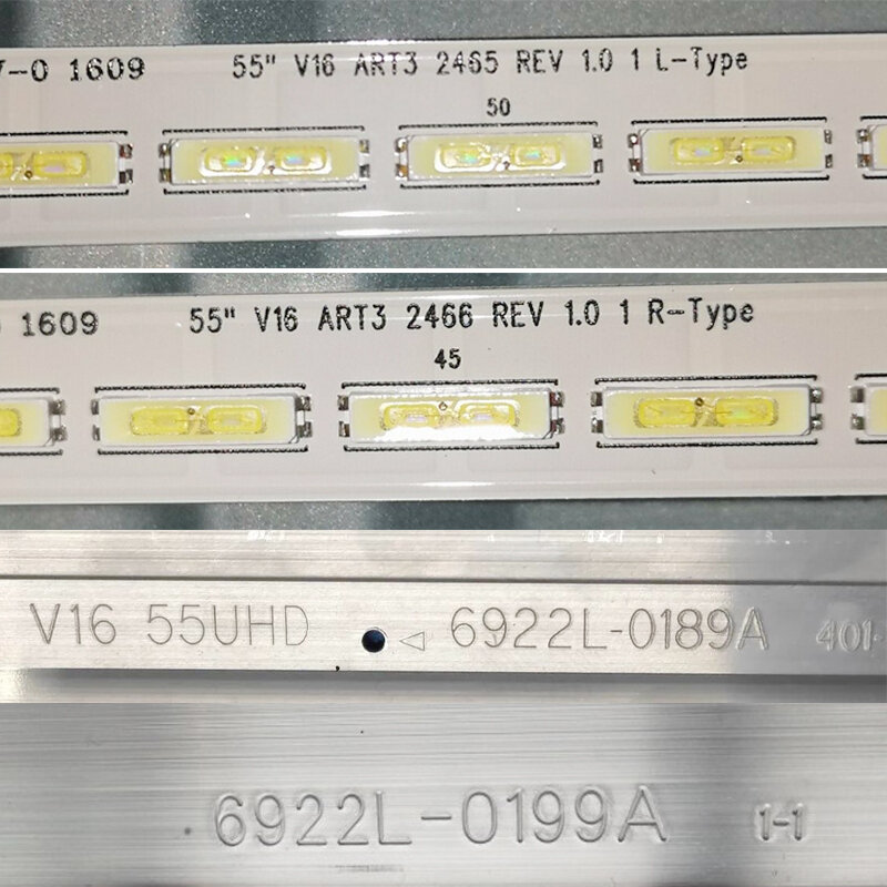 LED صفيف القضبان ل LG 55UH7900 55UH7920 55UH770V LED الخلفية شرائط مصفوفة عدة مصابيح LED عدسة العصابات 55 "V16 ART3 2465 2466 L R