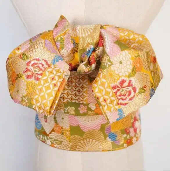اليابانية كيمونو حزام القوس الخصر حزام المرأة متعدد الألوان Jacquard الجاكار