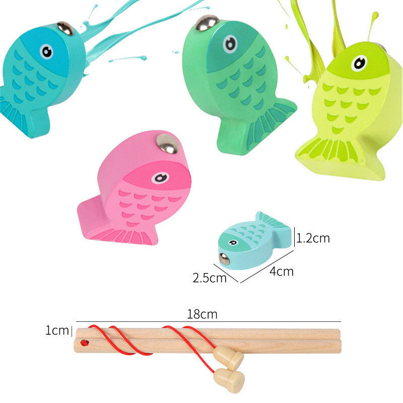طفل خشبي المغناطيسي الصيد اللعب تعلم أبجدي رقمي الحياة البحرية الإدراك اللون في وقت مبكر التعليمية الرقمية ألعاب الصيد لعبة