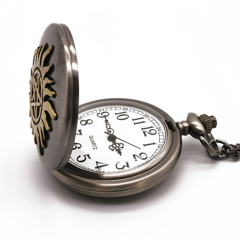 خمر Steampunk الأصفر الخماسي ساعة جيب كوارتز ساعة الجيب للرجال سلسلة قلادة قلادة الرجال السيدات ساعة حائط هدية ساعة
