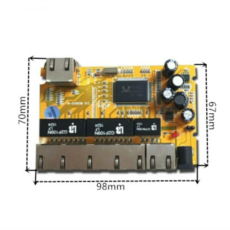 وحدة تبديل PCBA الصناعية, OEM/ODM 10/100/1000mbps gigabit 5 port Ethernet switch غير مُدارة POE PCBA