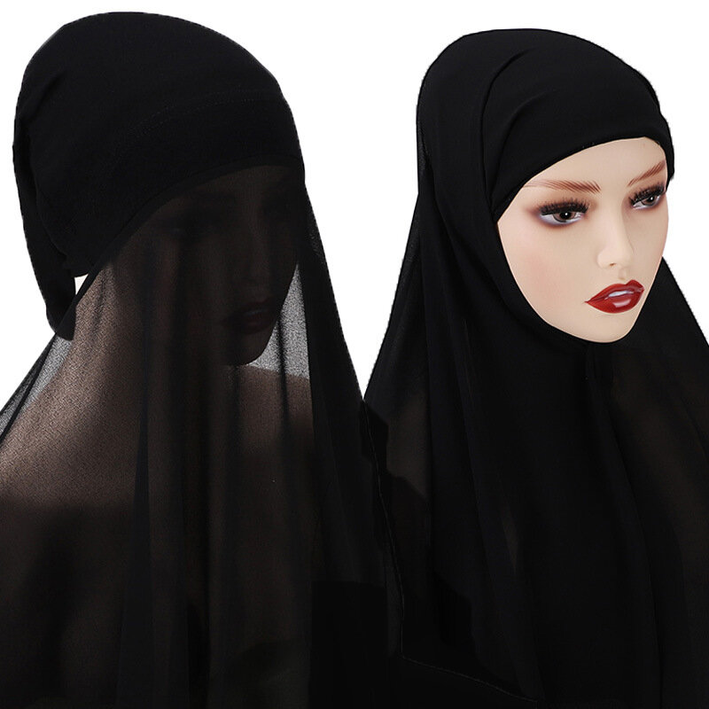 وشاح إسلامي موضة المرأة جيرسي الحجاب بلون وشاح الشيفون طويل الحجاب غطاء تحت وشاح مع شالات نمط مرنة الأوشحة