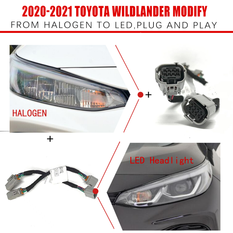 كابل تسخير CZMOD-Car لتويوتا وايلاندر ، تعديل المصباح الأمامي للسيارة ، محول الأسلاك