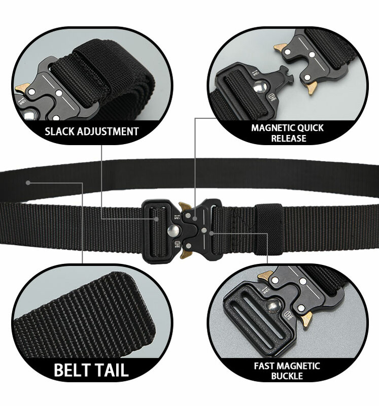 FRALU حزام الرجال في الهواء الطلق الصيد المعادن التكتيكية حزام متعددة الوظائف سبيكة مشبك جهاز ملاحة عالي الجودة فيلق سير من القنب للرجال