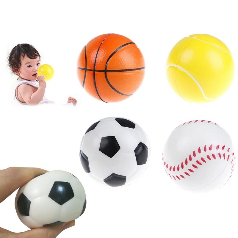 63 مللي متر الأطفال لينة كرة القدم كرة السلة البيسبول تنس اللعب رغوة الإسفنج الضغط تنفيس كرات ضغط كرة القدم مكافحة الإجهاد