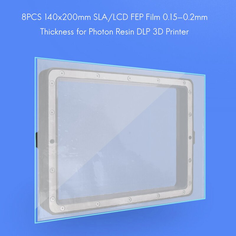 8 قطعة 140x200 مللي متر SLA/LCD FEP فيلم 0.15-0.2 مللي متر سمك ل الفوتون الراتنج DLP طابعة ثلاثية الأبعاد