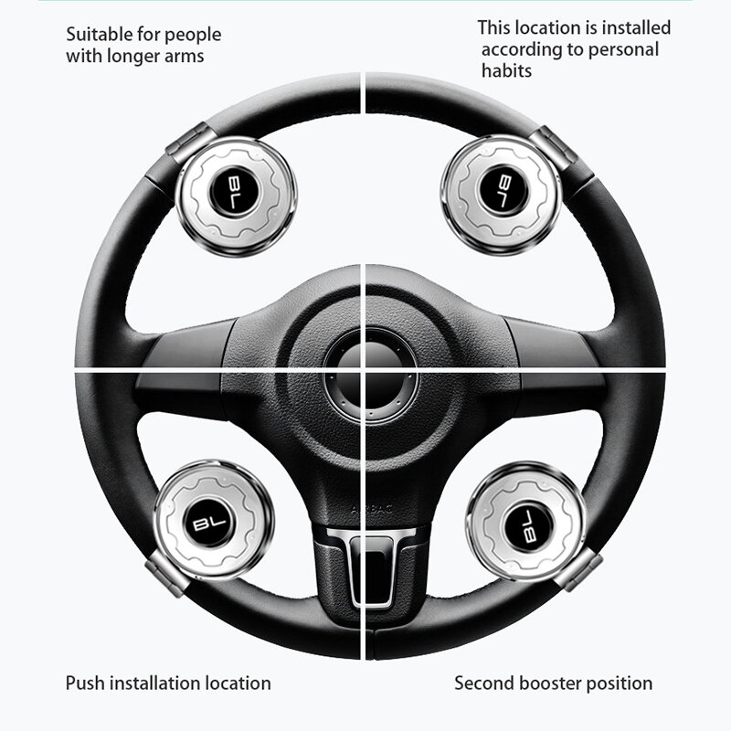 معزز عجلة قيادة السيارة العالمي ، مقبض التحكم الكروي ، سهل التركيب ، معدن ، مساعد ، دوار ، غير قابل للانزلاق