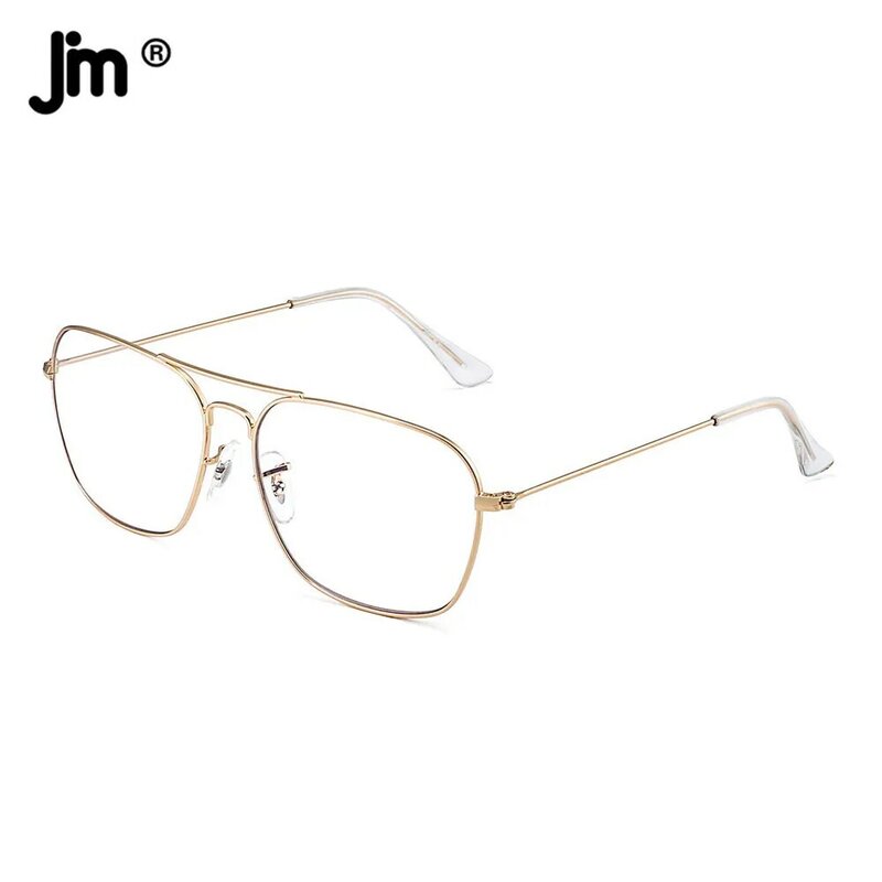 نظارات JM أفياتور للحاسوب بإضاءة زرقاء مربعة الشكل لحماية العين نظارات فيديو مضادة للوهج للرجال والنساء