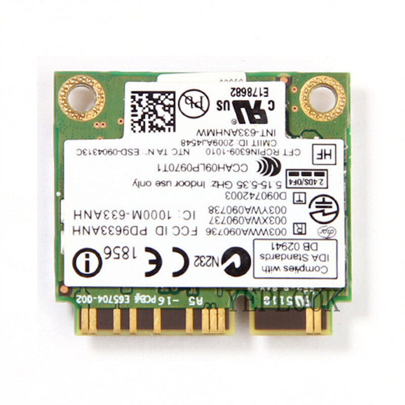 بطاقة Intel الأصلية واي فاي ، 633ANHMW 6300AGN ، 6300 ، ثنائي النطاق ، 2.4Ghz ، 5Ghz ، 450Mbps ، Mini ، نصف PCI-e ، 802.11A ، g ، N