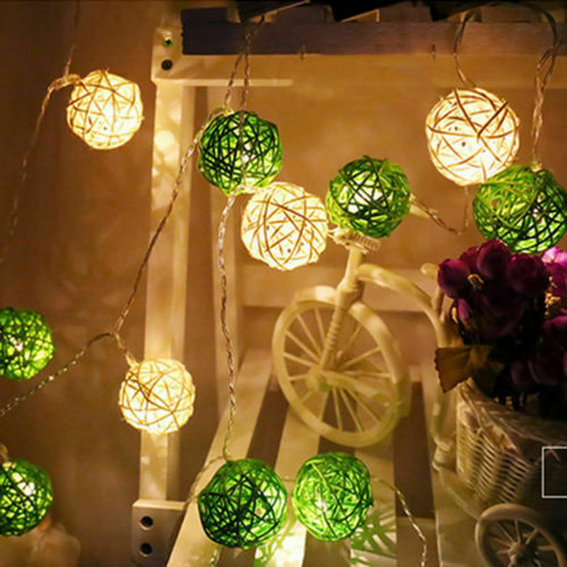 3M 20 LED الروطان كرات أضواء سلسلة تعمل بالبطارية الجنية جارلاند القطن الكرة ضوء عطلة عيد الميلاد أضواء ل الباحة الزفاف ديكور