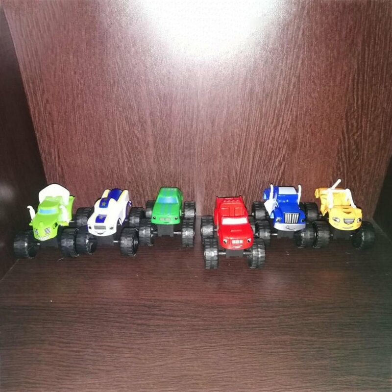 6 قطعة/الوحدة آلات الوحش سيارة اللعب الروسية معجزة كسارة شاحنة المركبات الشكل بلايزد لعب للأطفال هدايا عيد