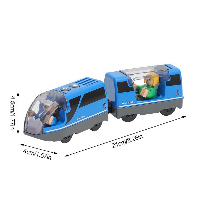السكك الحديدية قاطرة متصلة مغناطيسيا الكهربائية الصغيرة القطار المغناطيسي لعبة السكك الحديدية متوافق مع المسار الخشبي الحاضر للأطفال