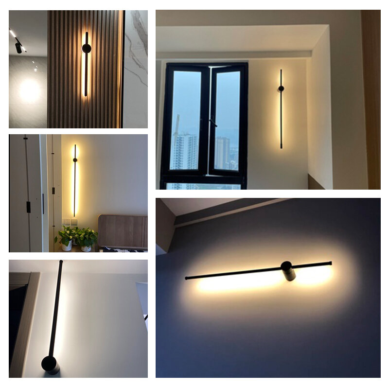 وحدة إضاءة LED جداريّة مصباح طويل أضواء بسيطة ديكور للمنزل غرفة نوم غرفة المعيشة سطح السرير أريكة حائط الخلفية الشمعدان تركيبة إضاءة