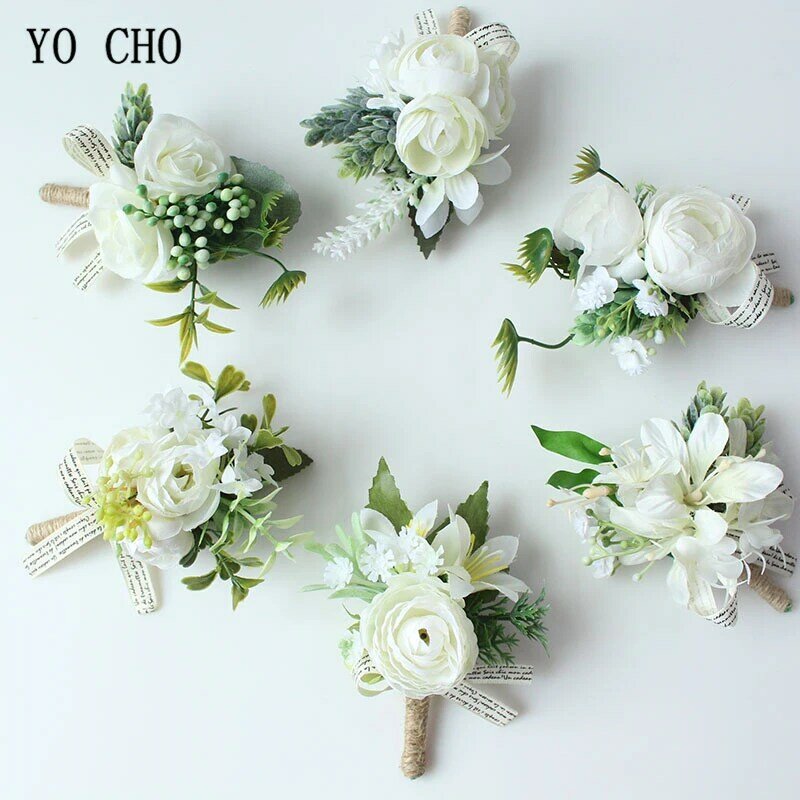 YO CHO-بروش على شكل وردة عروة للرجال ، بروش للعروس ، صدار الزفاف ، زخرفة زهرة الزفاف ، الحفلات ، الاجتماع