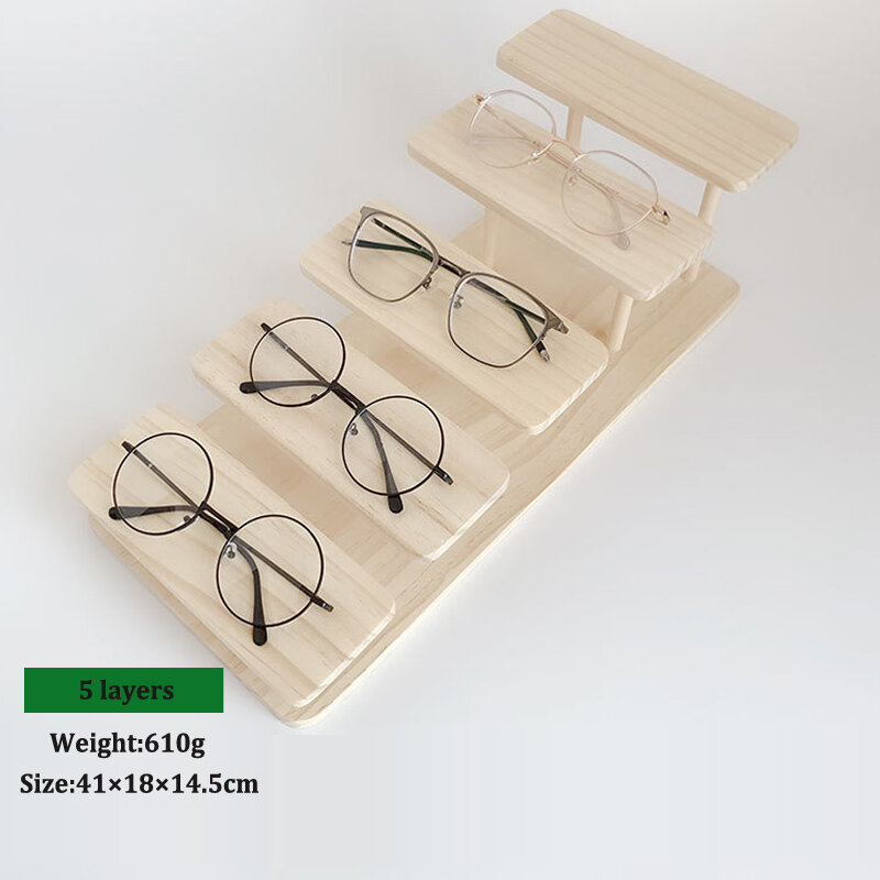 2-5 طبقات النظارات الشمسية خشبية عرض موقف حامل مجوهرات نظارات نظارات ملونة نظارات مكافحة تظهر تقف حامل الرف
